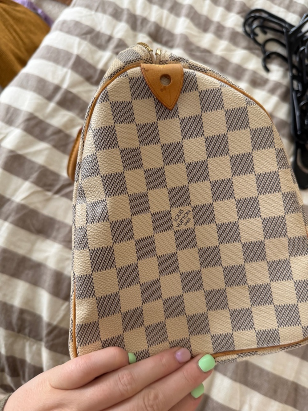 Louis Vuitton Damier Azur Speedy 30 Leather Top-Handle Bag - Picture 5 of 10